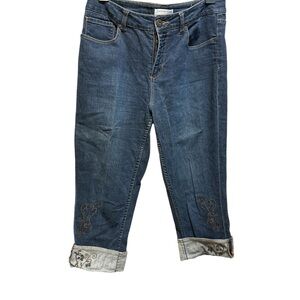 Coldwater Creek Denim Cropped Jeans with Embroidery